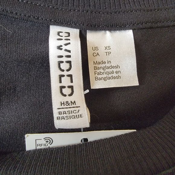 H & M Striped Short Sleeve Cropped Tee Size  XS - Picture 4 of 6